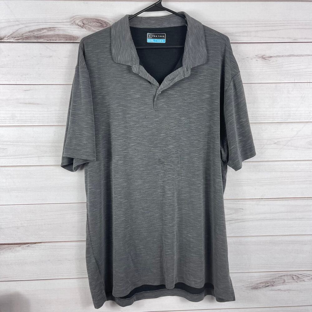 Men's PGA Tour Golf Short Sleeve Gray Polo Size XL